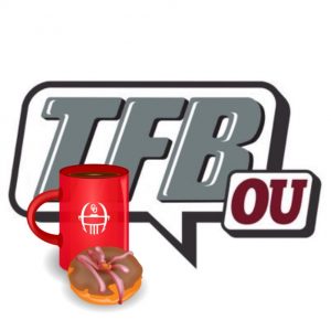 Logo featuring 'TFB OU' with a red cup and pretzels.